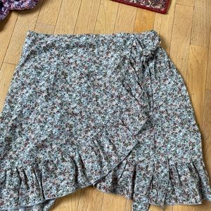 SHEIN floral flowy skirt with tie